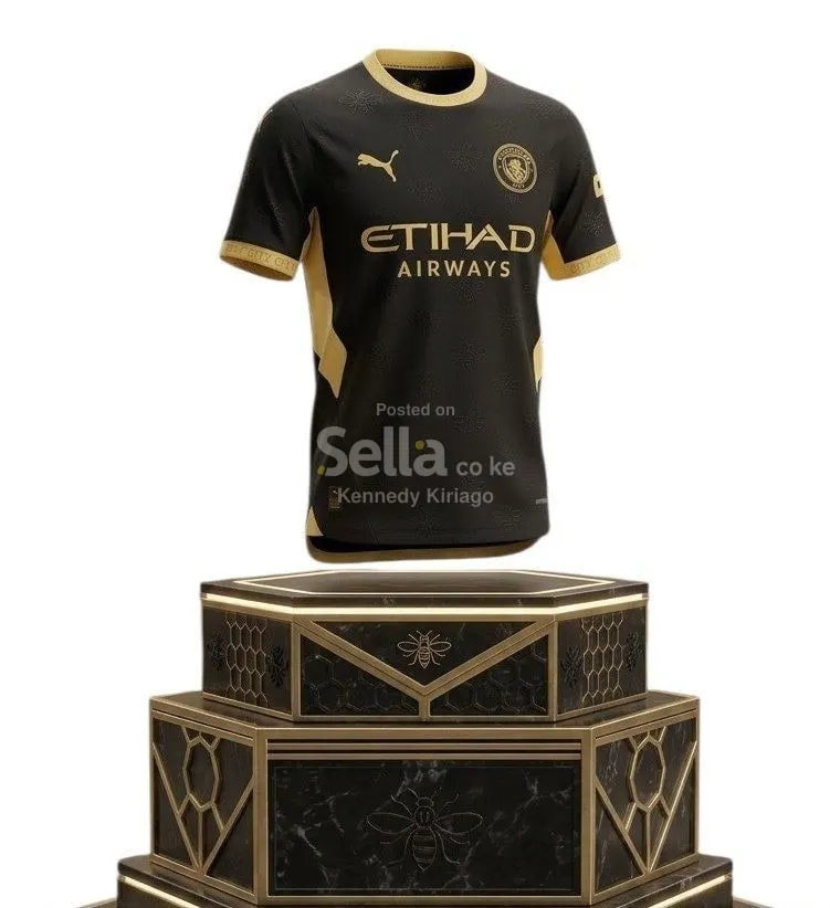 Authentic Player Version Manchester City Black & Gold Jersey - Etihad Airways Season 26/27