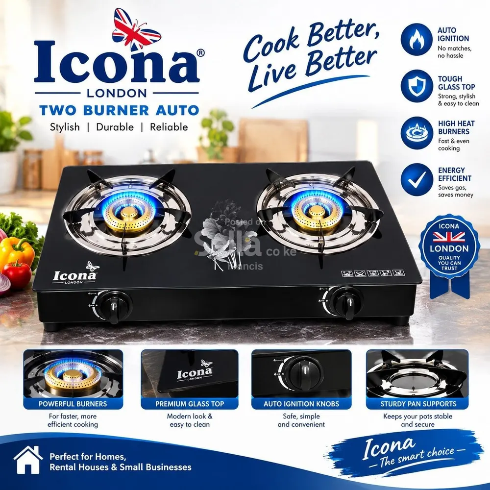 Table top two burner gas cooker 