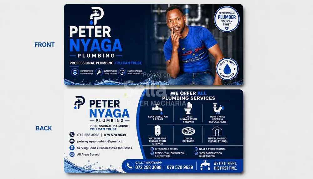 Am peter nyaga plumbing looking for plumbing job country wide