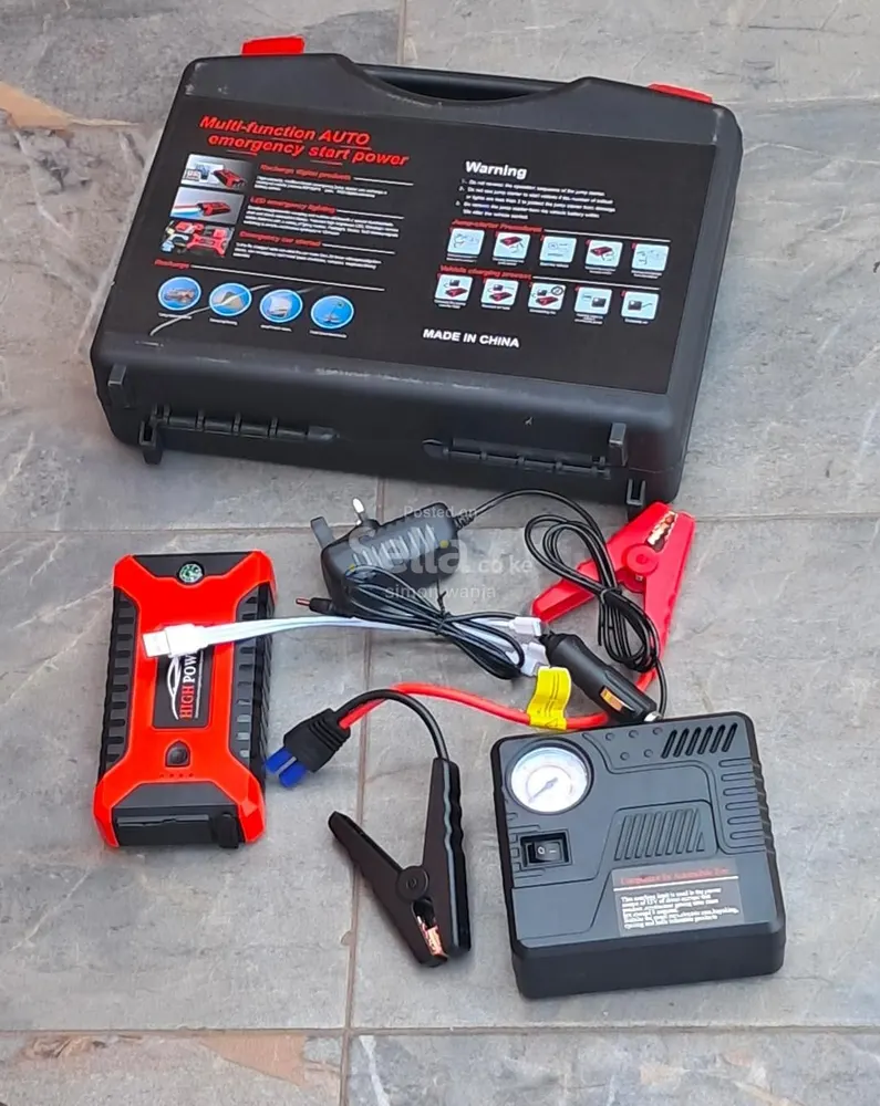 Portable car jump starter kit 