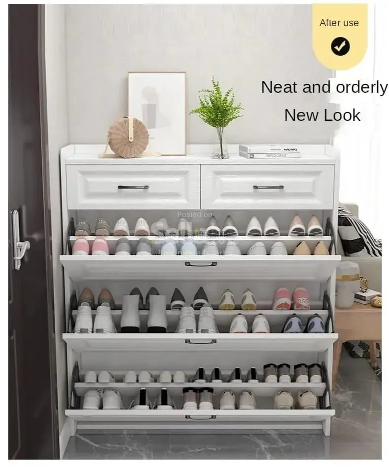 Bucket flip shoe cabinet 