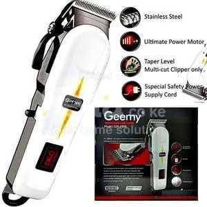 Geemy Rechargeable Cordless Shaving Machine With Percentage Indicator // Level Combs, Charging Cable