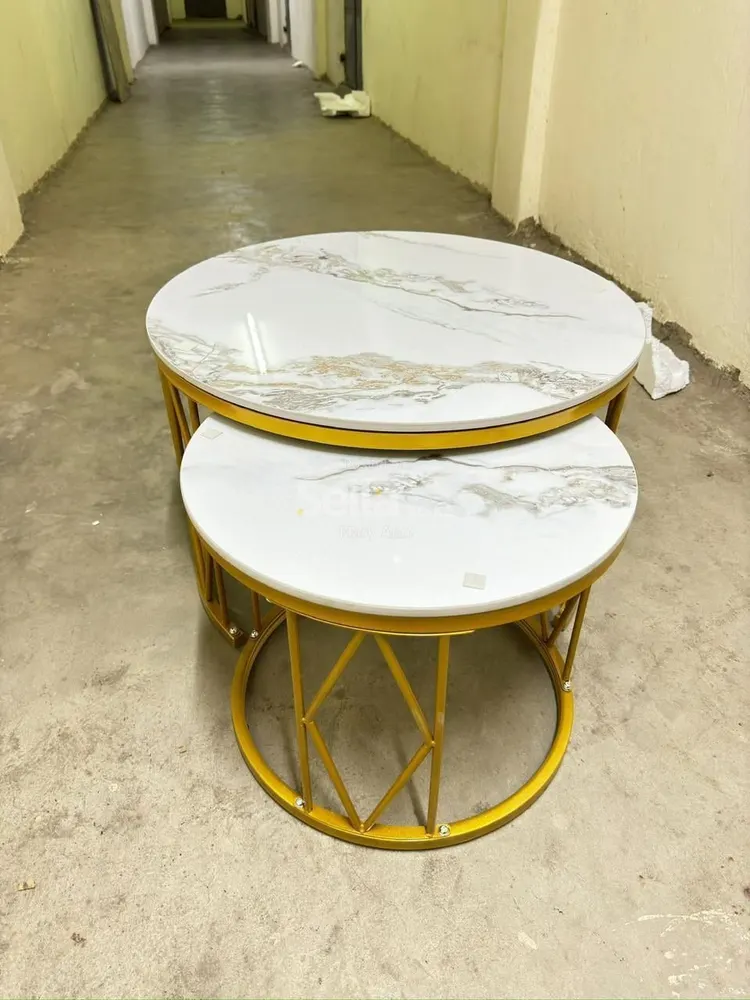 Modern Luxury 2in1 pure  Marble Nesting tables. 