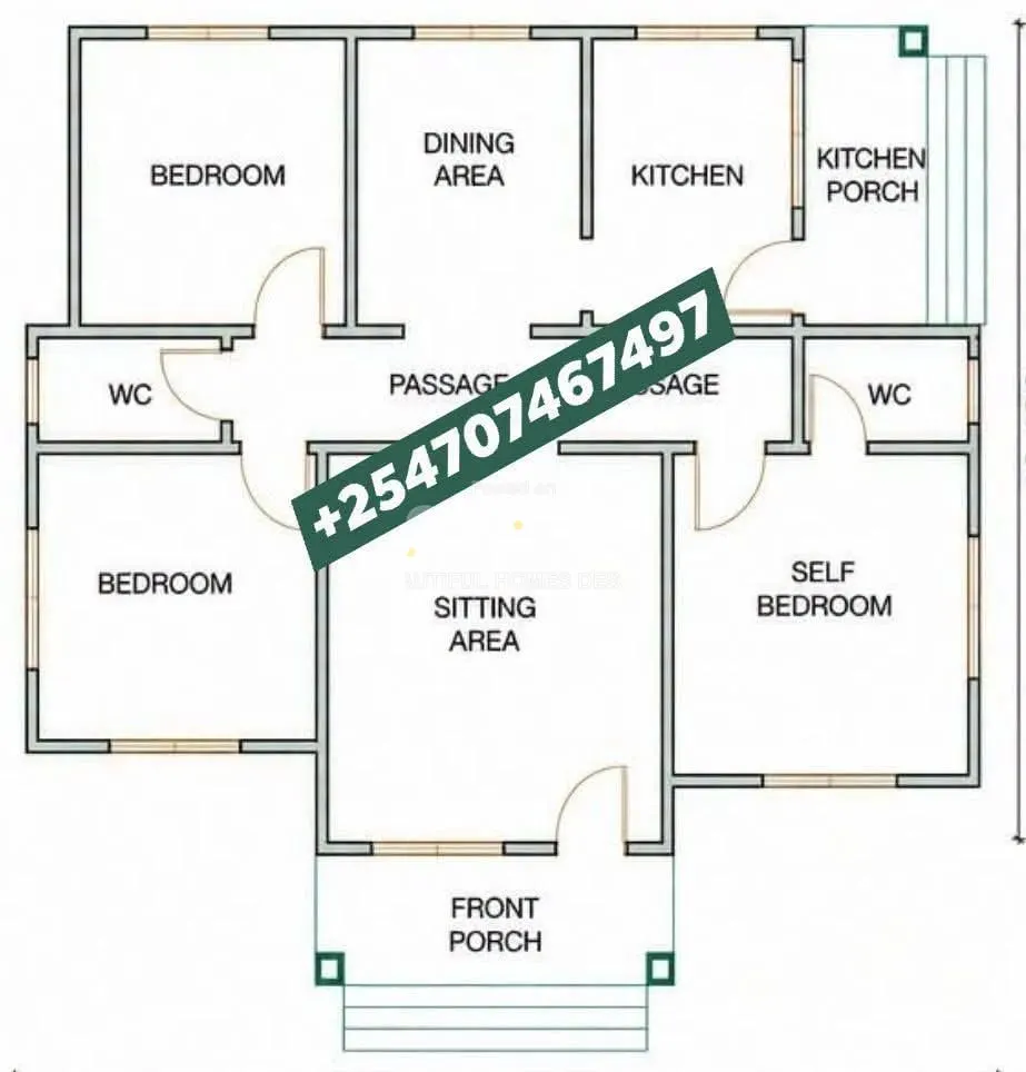 Skillion roof 🏡 Three Bedroom Bungalow 