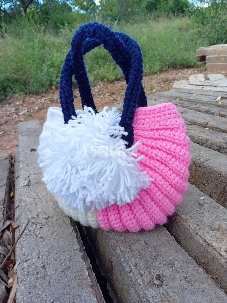 ✨ Vibrant Handcrafted Crochet Bags: Playful Pom-Poms, Chic Colors & Cat-Ear Charm! ✨
