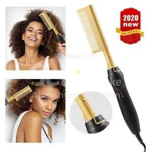 Electric Hot Comb Hair Straightener – Ceramic Heated Pressing Comb for Smooth, Sleek Hair.
