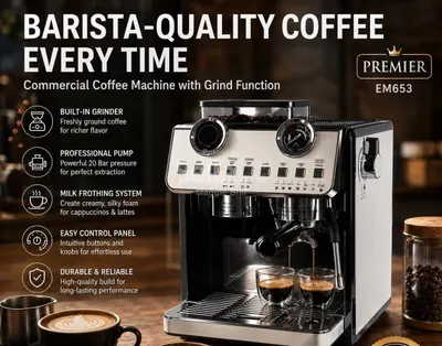 Barista Commercial Coffee Machine With Grind Function 