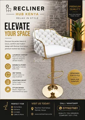 Premium velvet bar stools 