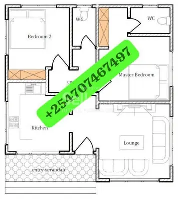 Two bedroom house plan design 