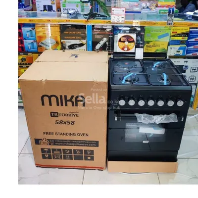 Mika 58×58 3G+1E Standing Cooker Black&Silver
