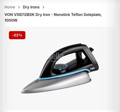 Von 1000Watts dry iron