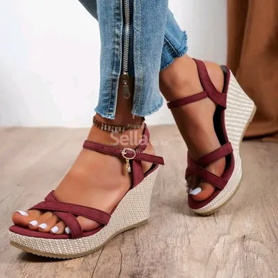 Women's Elegant Cross-Strap Wedge Sandals