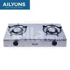 AILYONS 2 Burner Stainless Steel Gas Cooker, Auto Ignition Double Burner Gas Stove, Table Top Cooker, Energy Efficient, Durable Design Kitchen Appliance Kenya