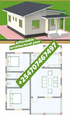 Skillion roof 🏡Two Bedroom Bungalow . master bedroom ensuite for more information WhatsApp 0707 467497  