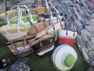 Stylish summer straw tote bag